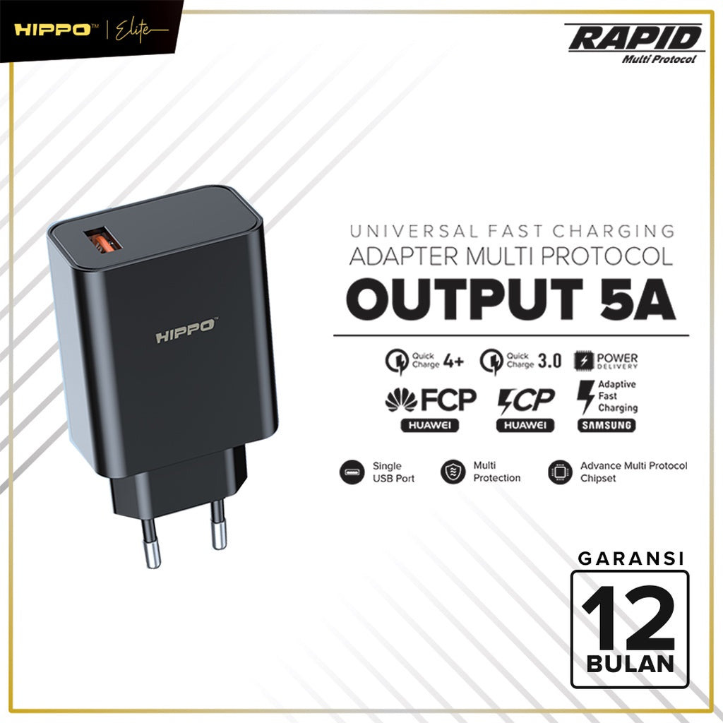 Hippo Rapid MP Adaptor Quick Fast Charging 27W Universal MultiProtocol