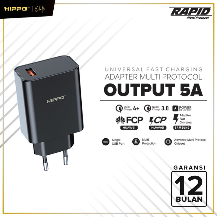 Hippo Rapid MP Adaptor Quick Fast Charging 27W Universal MultiProtocol