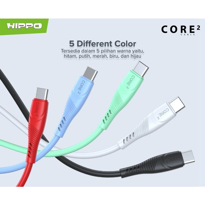 Hippo Core2 Kabel Data &amp; Cable Charger Quick Charge Fast Charging 3.0 2.1A 8