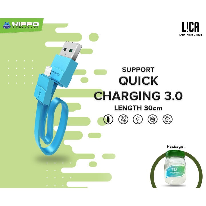 Hippo Kabel Lica Mini C to C , Micro , Type-C , Lightning 30cm support Quick Charging 3.0 Cable 5