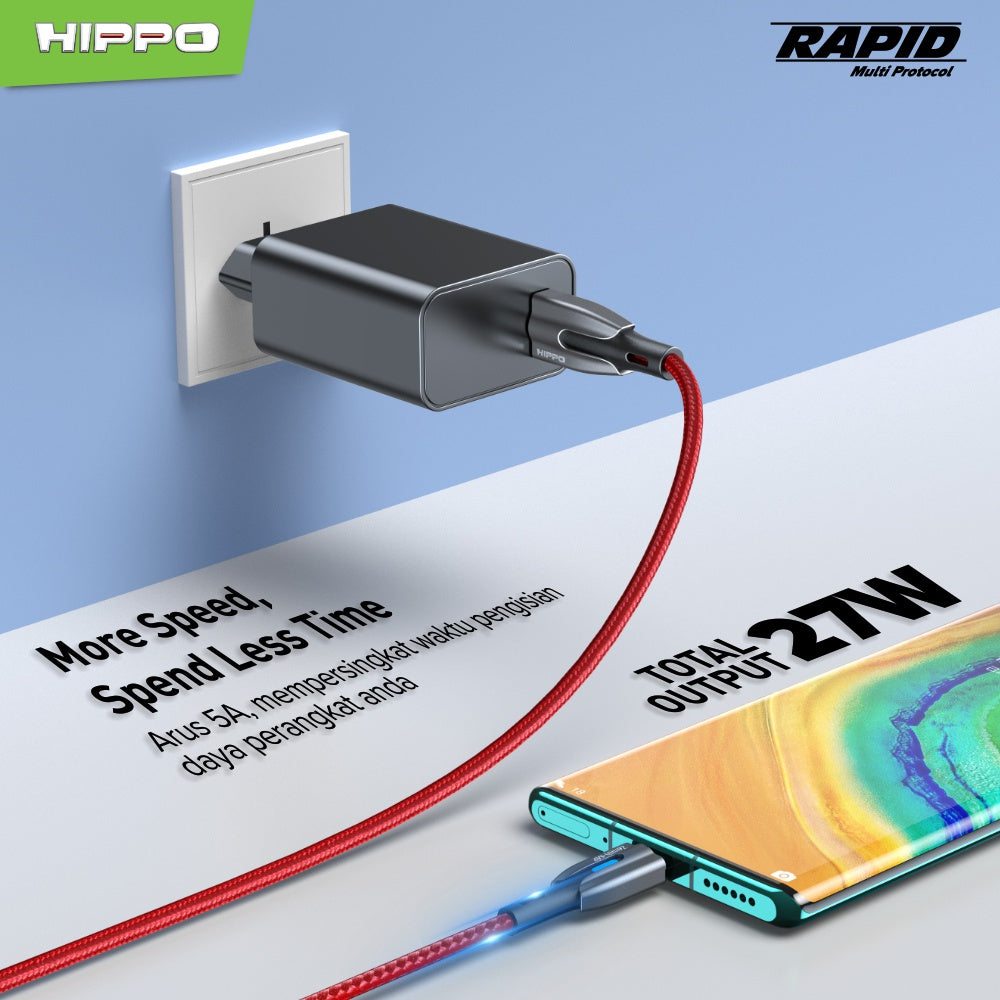 Hippo Rapid MP Adaptor Quick Fast Charging 27W Universal MultiProtocol 6
