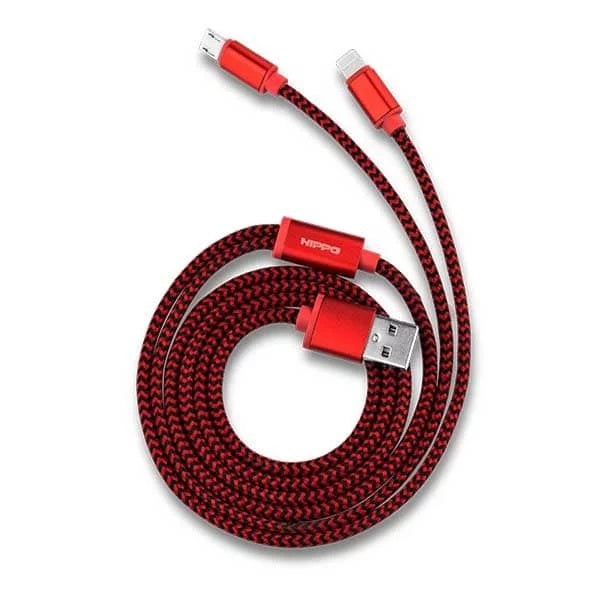 Hippo kabel Valley Dual IP5 Grey Dual lightning Data Cabel 2,1A 100cm 4