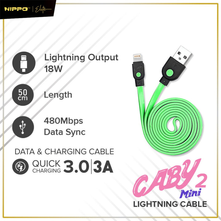 Hippo Caby kabel Lightning 50cm kabel data charger iPhone 5 6 7 IPad 2
