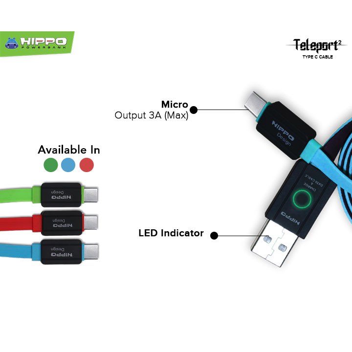 Hippo Teleport 2 Support Quick Charging Cable Type C 200CM 2