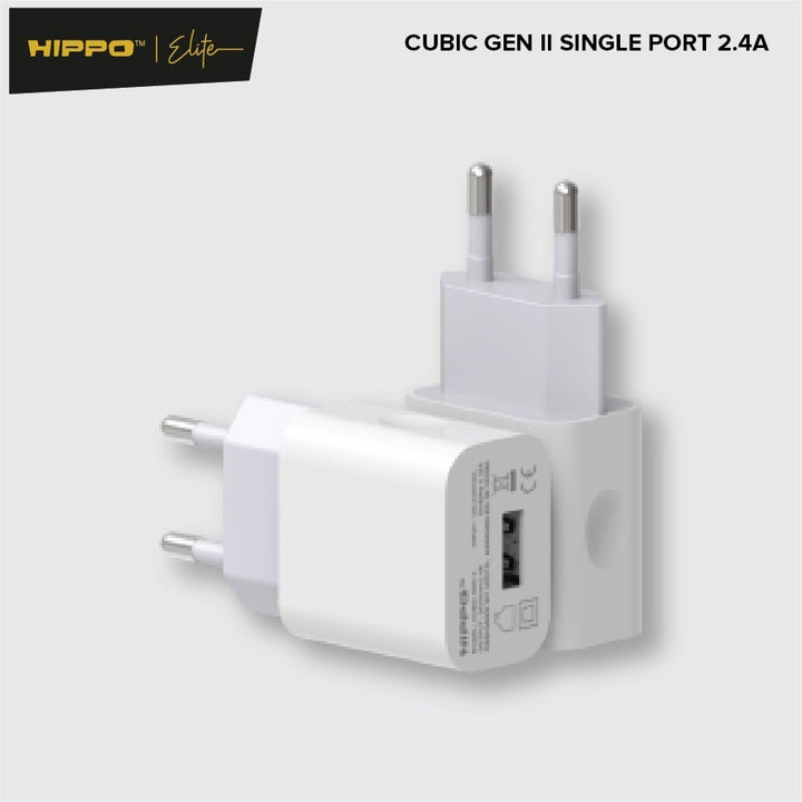 Hippo Adaptor Cubic Gen 2 2.4A SDC USB-A Adapter Kepala Casan Colokan Charger Charging Rumah Travel Dual Port  8