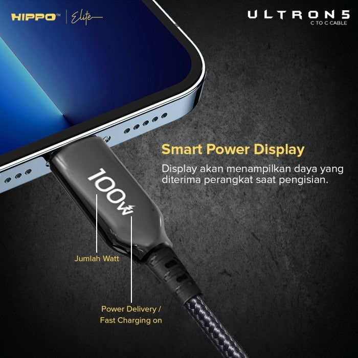 Hippo Elite Ultron 5 PD C to C 100W Kabel Charger Super Fast charging Power Delivery Cable 6