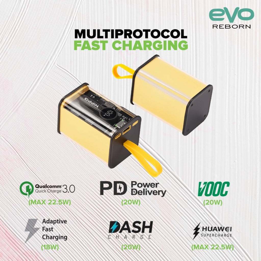 Hippo PowerBank Evo Reborn 10000mAh -  20000mAh PD 22,5W Quick Fast Charging Power Bank Power Delivery 6