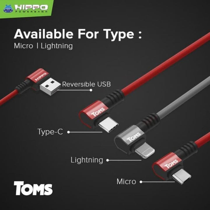 Hippo Kabel Charger Toms 100cm Quick Charging 3.0 Gaming Support Cabel