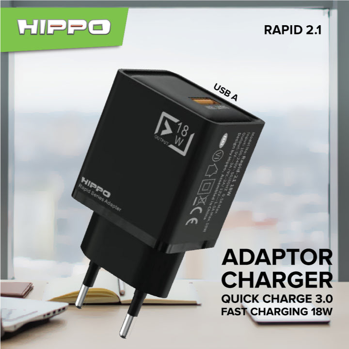 Hippo Adapter Charger RAPID 2.1 QC 18W Quick Charge 3.0 Adaptor Fast Charging  Adaptor Qualcomm 3