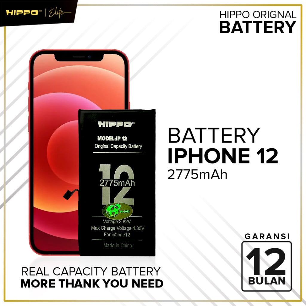Hippo Baterai All Type iPhone X - iPhone 12 Pro Max 100% Original Batere Premium Garansi Battery Series 8