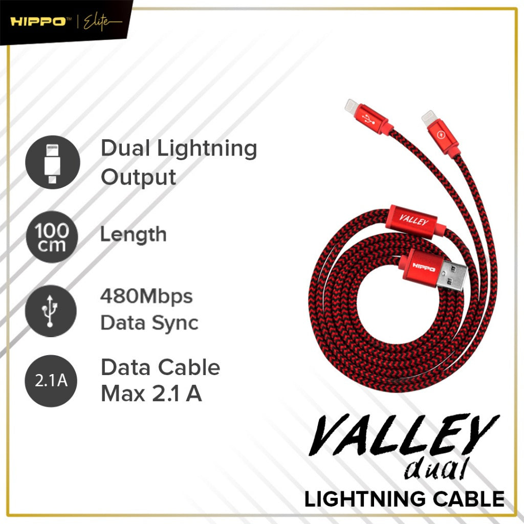 Hippo Cabel Valley Dual IP5 100 CM RED ligtning + lightning