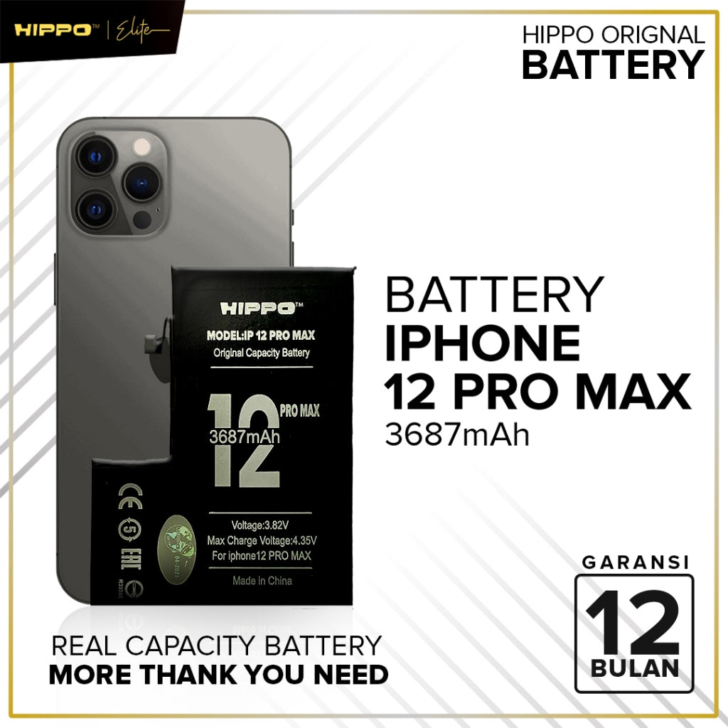 Hippo Baterai All Type iPhone X - iPhone 12 Pro Max 100% Original Batere Premium Garansi Battery Series 9