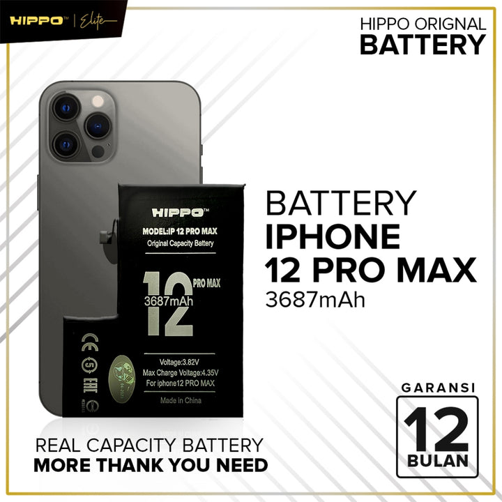 Hippo Baterai All Type iPhone X - iPhone 12 Pro Max 100% Original Batere Premium Garansi Battery Series 9
