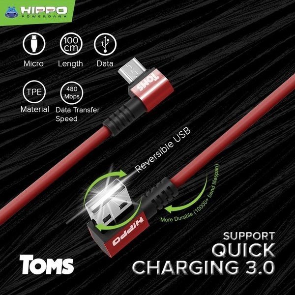 Hippo Kabel Charger Toms 100cm Quick Charging 3.0 Gaming Support Cabel 9