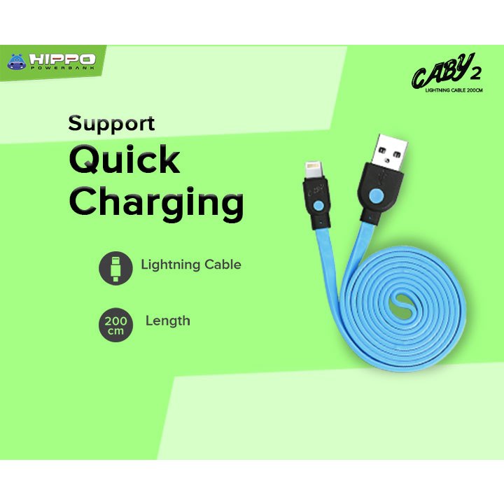 Hippo Caby Kabel Lightning 200 cm Cabel data Charging Type Lighnting iPhone 2