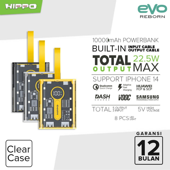 Hippo PowerBank Evo Reborn 10000mAh PD 22,5W Quick Fast Charging Power Bank Power Delivery 9