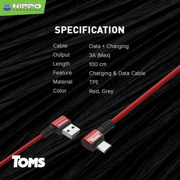 Hippo Kabel Charger Toms 100cm Quick Charging 3.0 Gaming Support Cabel 6