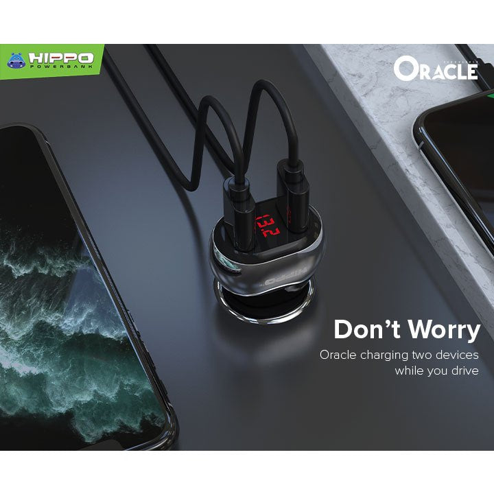 Hippo Oracle Quick Charging 3.0 With LED Indicator Car Charger Garansi Resmi Hippo 4
