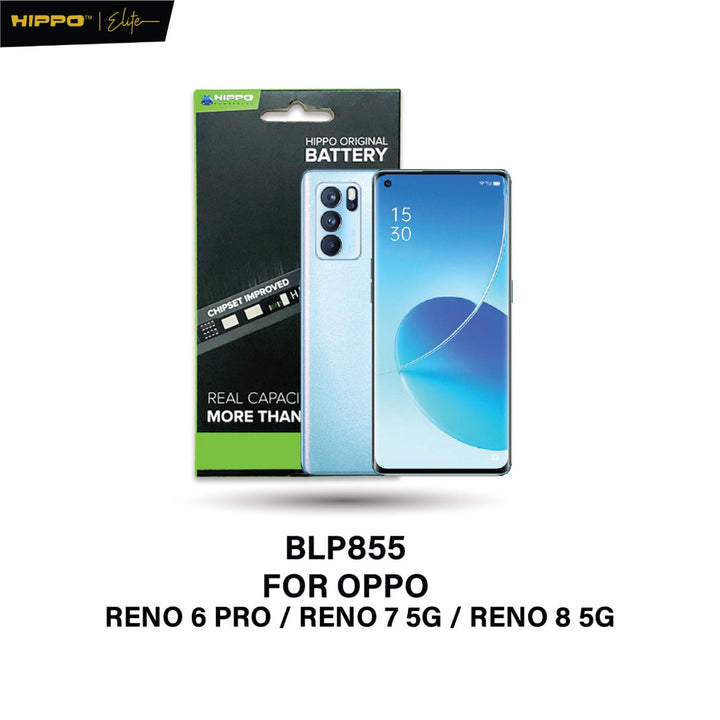 Hippo Baterai OPPO BLP-855 OPPO RENO 6 PRO / RENO 7 5G / RENO 8 5G 4500mAh Battery Batere Batrai Batre Original Cell Gar