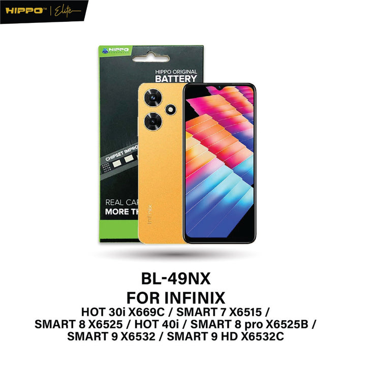 Hippo Baterai INFINIX BL-49NX INFINIX HOT 30I X669C / SMART 7 X6515 / SMART 8 X6525 HOT 40i / SMART 8 Pro X6525B / SMART