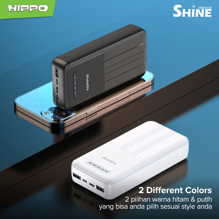 Hippo Power Bank Fast Charging Shine 20000Mah DUAL USB A+C 2.4A SDC 3