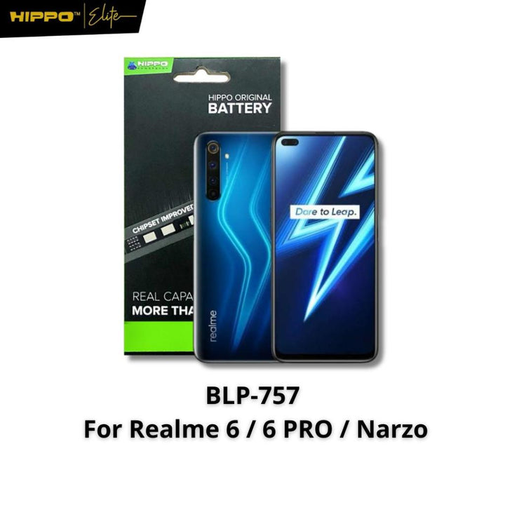 Hippo Baterai REALME 6 / 6 PRO / NARZO BLP-757 4000mAh | BLP757 Battery Batere Batrai