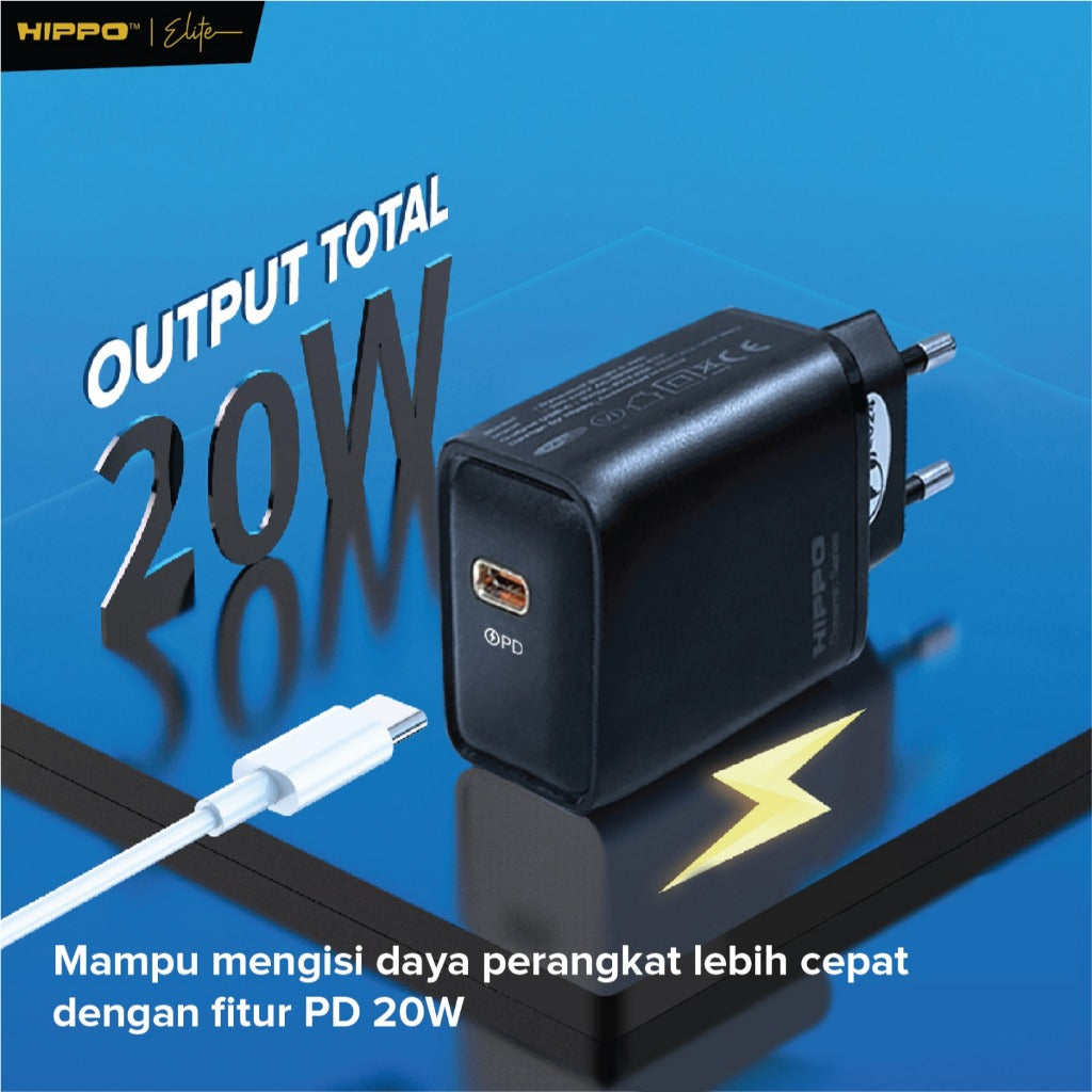 Hippo Adapter Charger Dynamic2 PD Singel Port Power Delivery Dual Port 20W Black 9