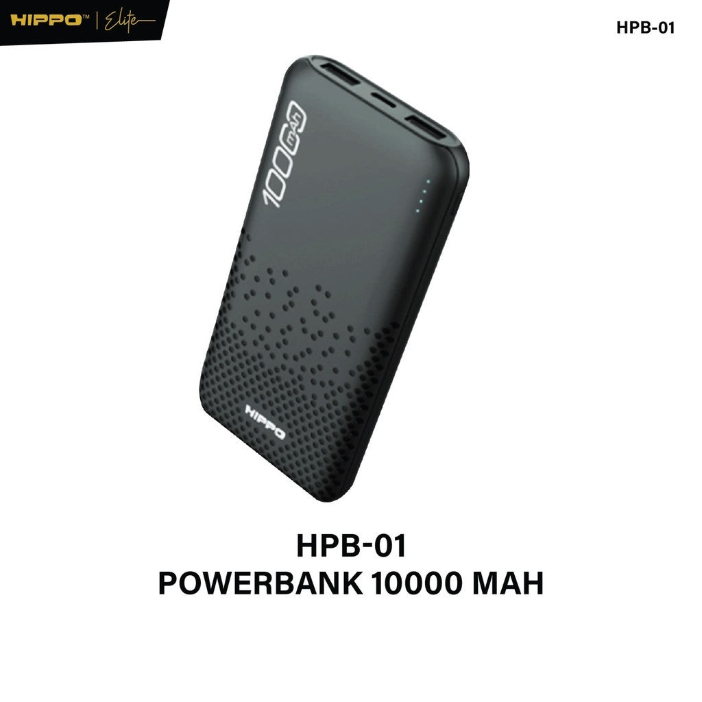 Hippo Powerbank HPB-01 10.000 Mah Sdc 2.4A Dual Output Usb A Dual Input Usb C Micro Garansi Resmi Hippo