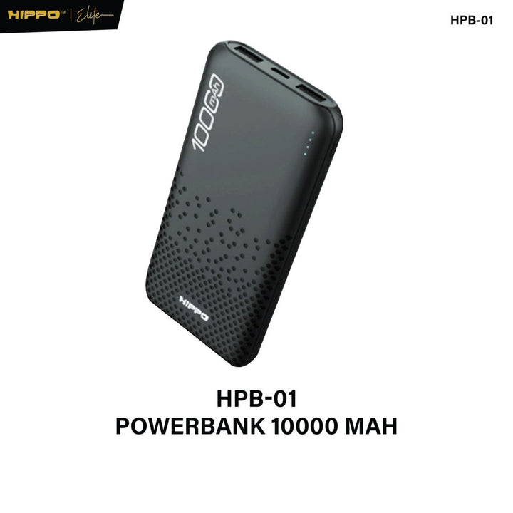 Hippo Powerbank HPB-01 10.000 Mah Sdc 2.4A Dual Output Usb A Dual Input Usb C Micro Garansi Resmi Hippo