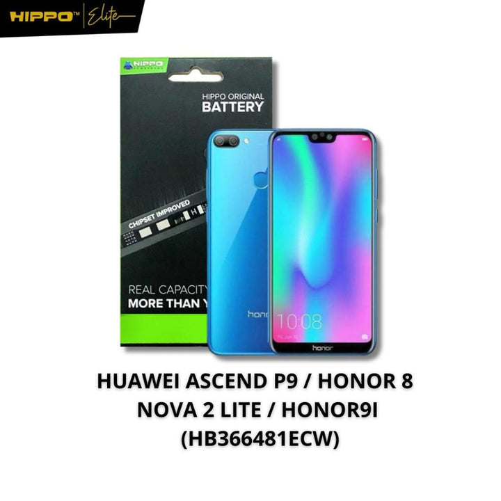 Hippo Baterai HUAWEI HB366481ECW ASCEND P9 / HONOR 8 /NOVA 2 LITE / HONOR 9I 3000mAh Original Battery Batere Batrai