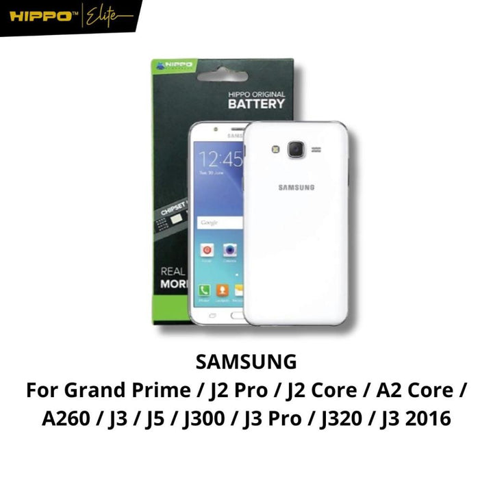 Hippo baterai Samsung G530 3450mah Grand Prime J2 Prime J2 Pro A2 Core A260 J2 Core J5 J3 J300 J3 Pro J320 J3 2016 Batre