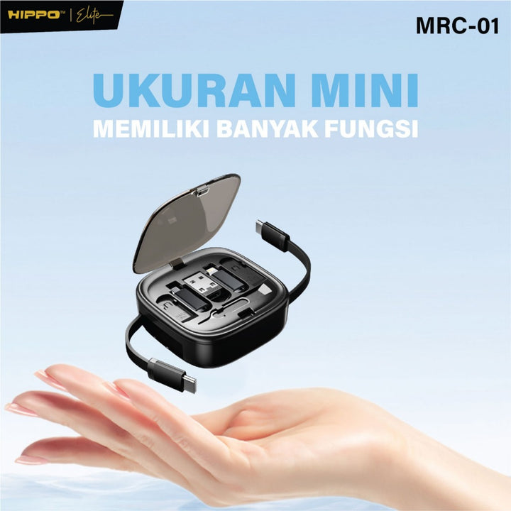 Hippo Elite MRC-01 Charging Box RETRACTABLE KABEL FAST Charging C TO C 60W 8 in 1 MULTIFUNCTIONAL STORAGE SET  6
