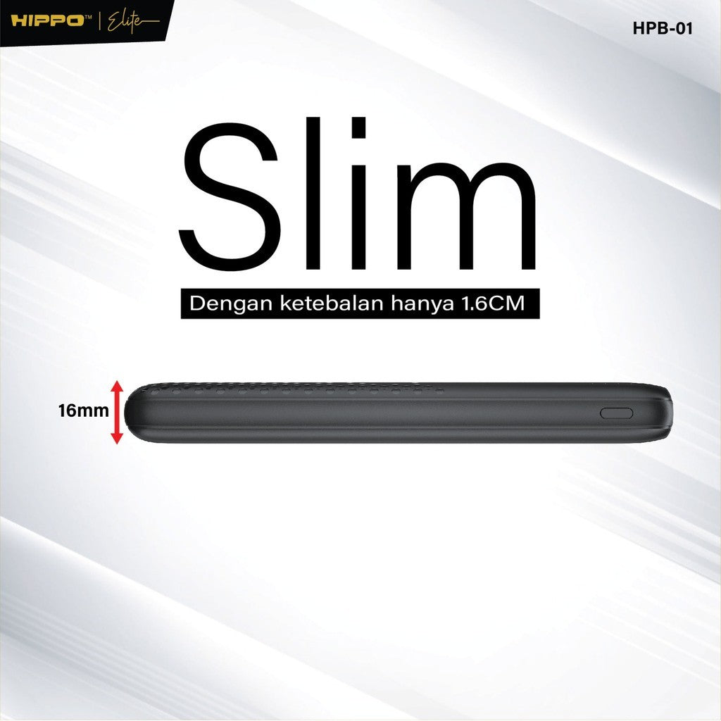 Hippo Powerbank HPB-01 10.000 Mah Sdc 2.4A Dual Output Usb A Dual Input Usb C Micro Garansi Resmi Hippo 5