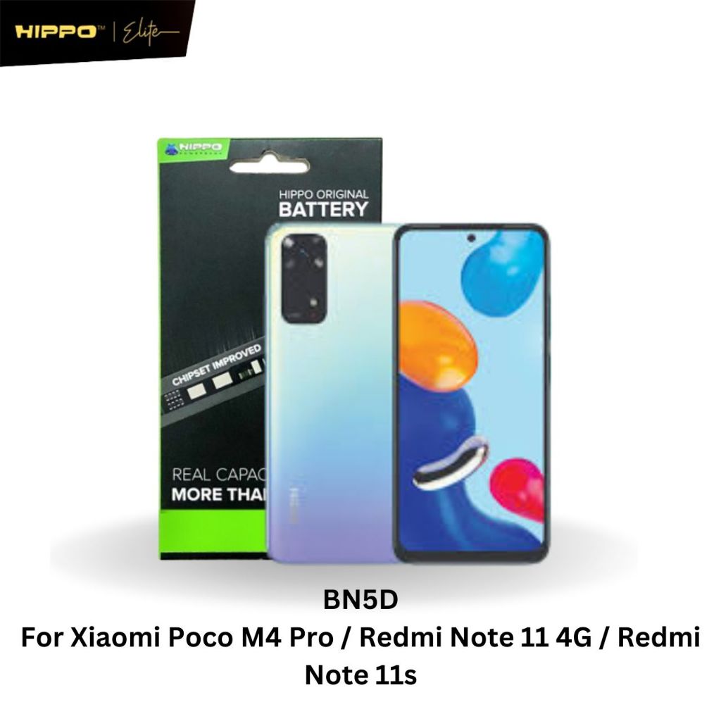Hippo Baterai Xiaomi BN5D Poco M4 Pro / Redmi Note 11 4G / Redmi Note 11s 5000mAh  Battery Batere Batrai Batre Original