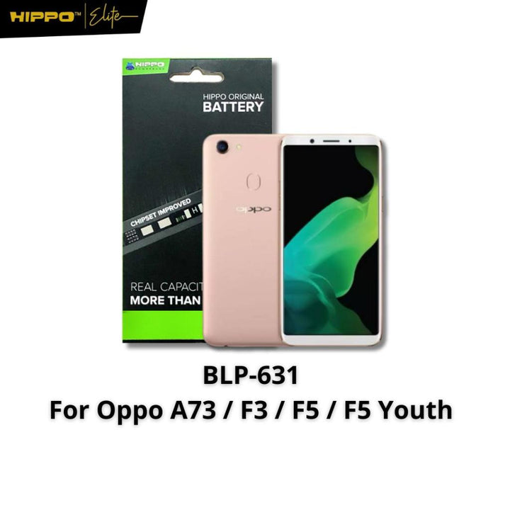 Hippo Baterai OPPO F3 / F5 / F5 Pro / A73 Youth | BLP631 | 3200mAh Original Cell Battery Batere Batrai Batre