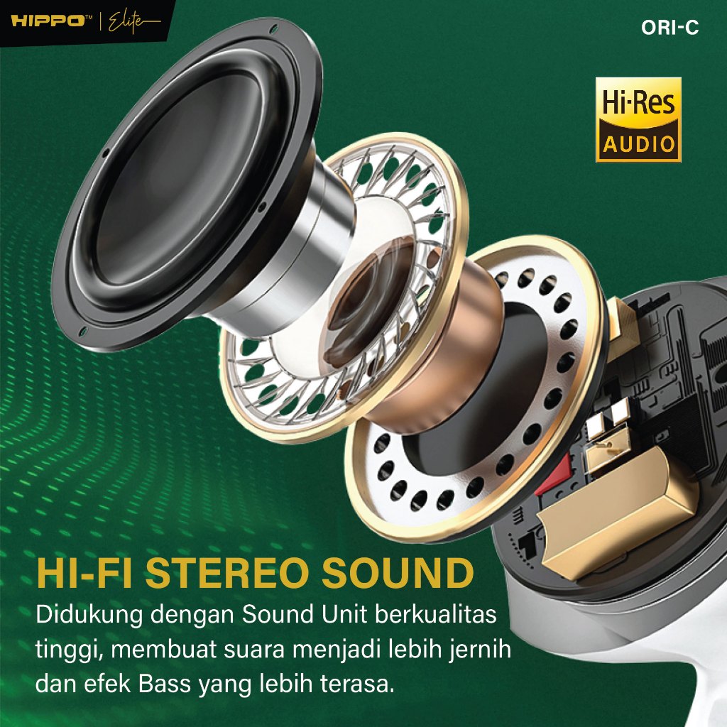 Hippo Elite Earphone Wired ORI-C Satuan Android Pad Earphone Headset Type-C Smart Button 7