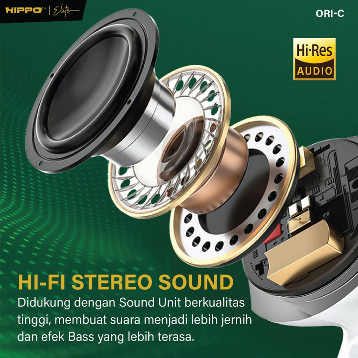 Hippo Elite Earphone Wired ORI-C Satuan Android Pad Earphone Headset Type-C Smart Button 7
