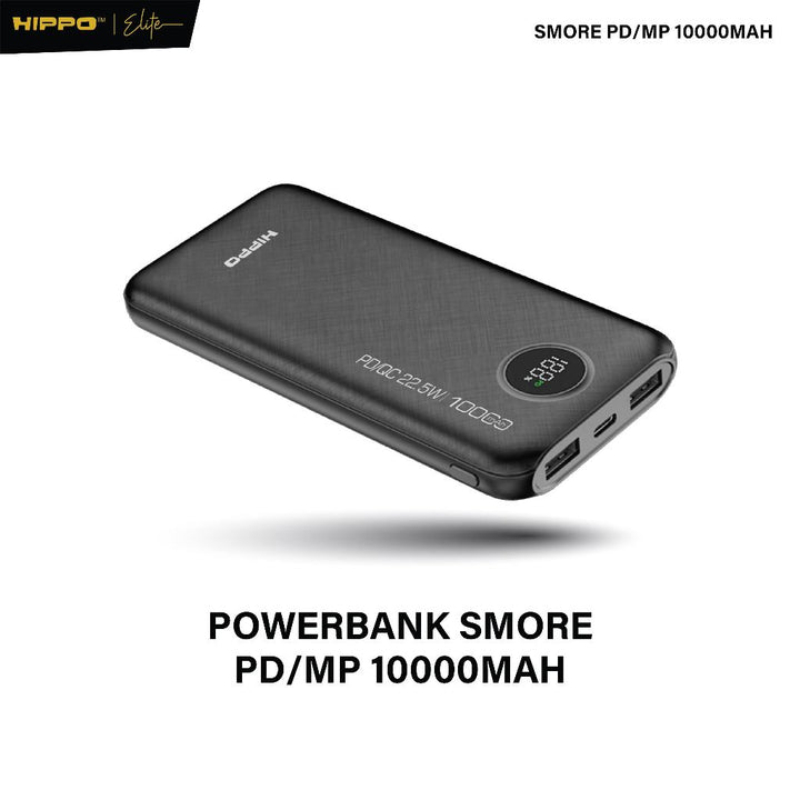 Hippo Powerbank Smore PD 22,5W 10000mAh Quick Fast Charging Power Bank Type C Power Delivery QC 5 Port Output USB A USB 