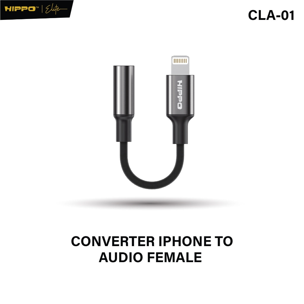 HIPPO Kabel CONVERTER CLA-01 Lightning to DC Aux 3.5mm Audio Open Mic untuk Iphone 7 8 X XR 11 12 13 14 Pro Max Original