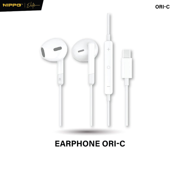 Hippo Elite Earphone Wired ORI-C Satuan Android Pad Earphone Headset Type-C Smart Button