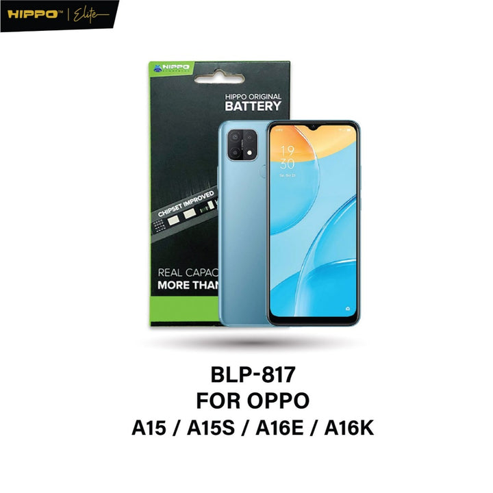 Hippo Baterai OPPO BLP817 / A15 / A15S / A16E / A16K / BLP-817 4240mAh Original Cell Battery Batere Batrai Batre