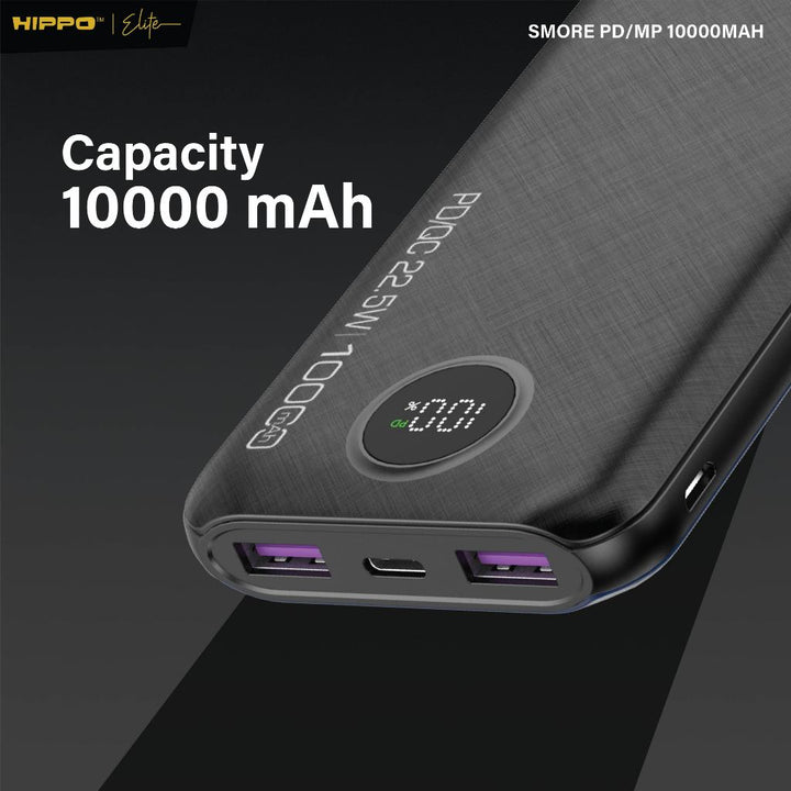 Hippo Powerbank Smore PD 22,5W 10000mAh Quick Fast Charging Power Bank Type C Power Delivery QC 5 Port Output  3