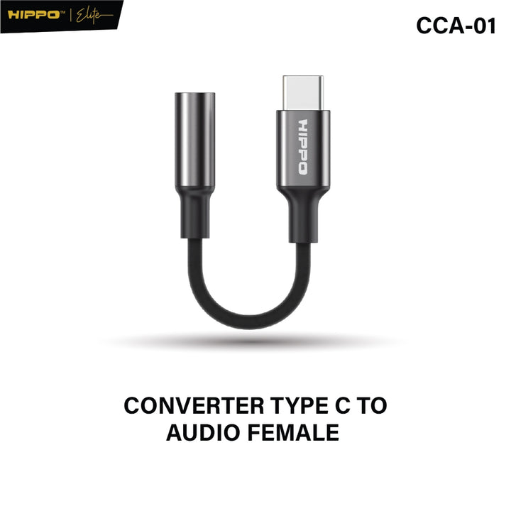 HIPPO Kabel CONVERTER CCA-01 Type C to DC Aux 3.5mm Audio Open Original Adapter
