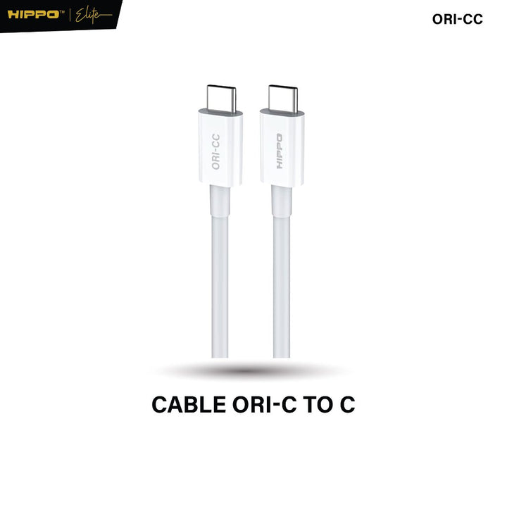 Hippo Elite Cable CC Original 100 CM 60W C TO C  White Suport Super Fast Charging