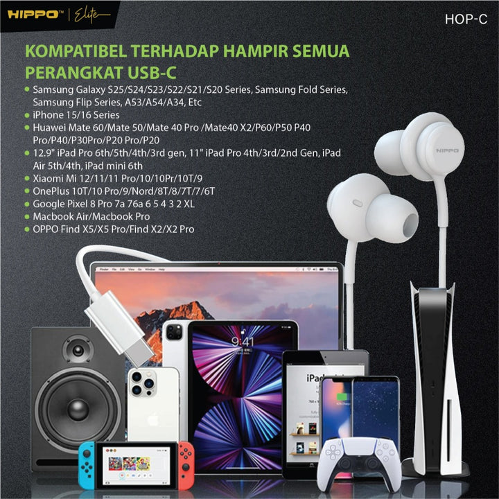 Hippo Wired Earphone type-C HOP-C Kabel 9