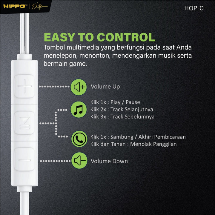 Hippo Wired Earphone type-C HOP-C Kabel 4