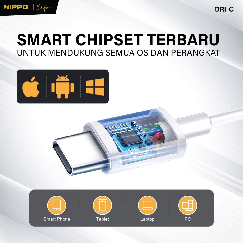 Hippo Elite Earphone Wired ORI-C Satuan Android Pad Earphone Headset Type-C Smart Button 3