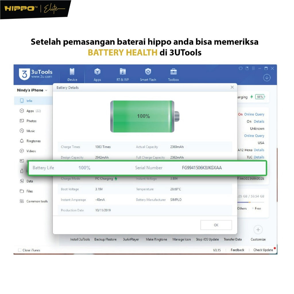 Hippo Baterai INFINIX SMART 5  X657 X657B X657C Note 7 Lite X665 Note 7 X690 X690B Note 10  Hot 11s Zero X Neo 8