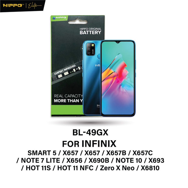 Hippo Baterai INFINIX SMART 5  X657 X657B X657C Note 7 Lite X665 Note 7 X690 X690B Note 10  Hot 11s Zero X Neo X6810  Ho