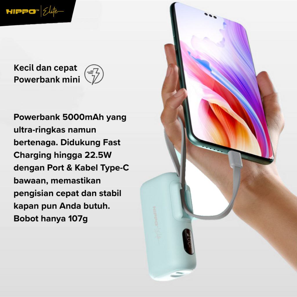 [CCC Certified] Hippo Elite Powerbank Pearl 5000mAh / 10000mAh / Dock Only / Full 1 Set  PD 22,5W Power Delive 4